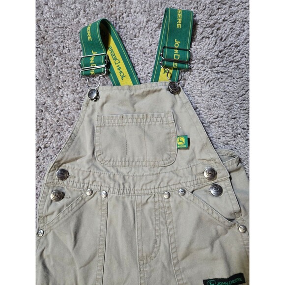Youth Toddler John Deere Overalls Khaki Green Straps Size 18 month - Picture 3 of 7